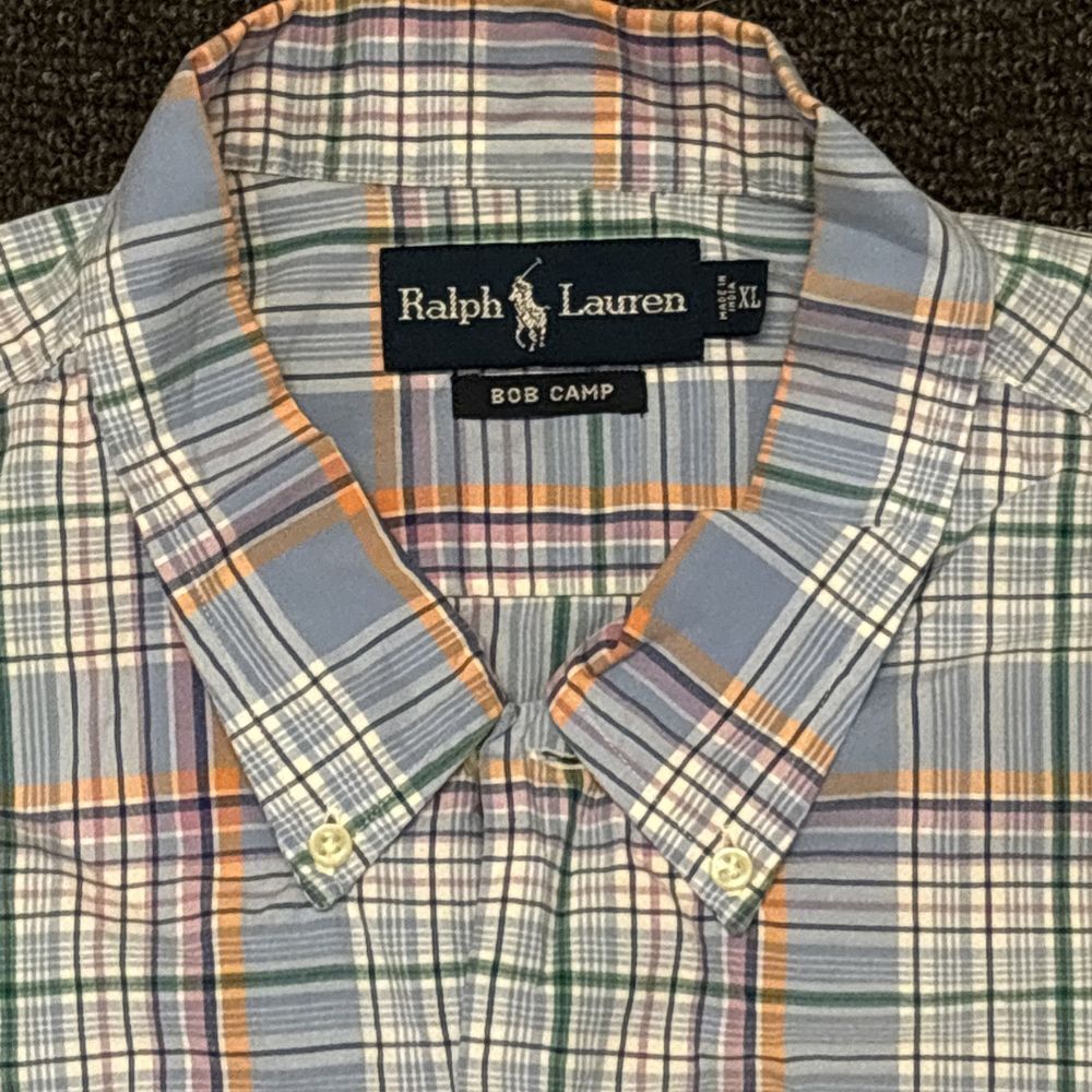 Ralph Lauren Bob Camp Button Down Shirt‎ Mens XL Short Sleeve Multicolor Preppy